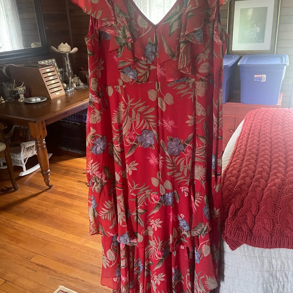Floral Red Dress